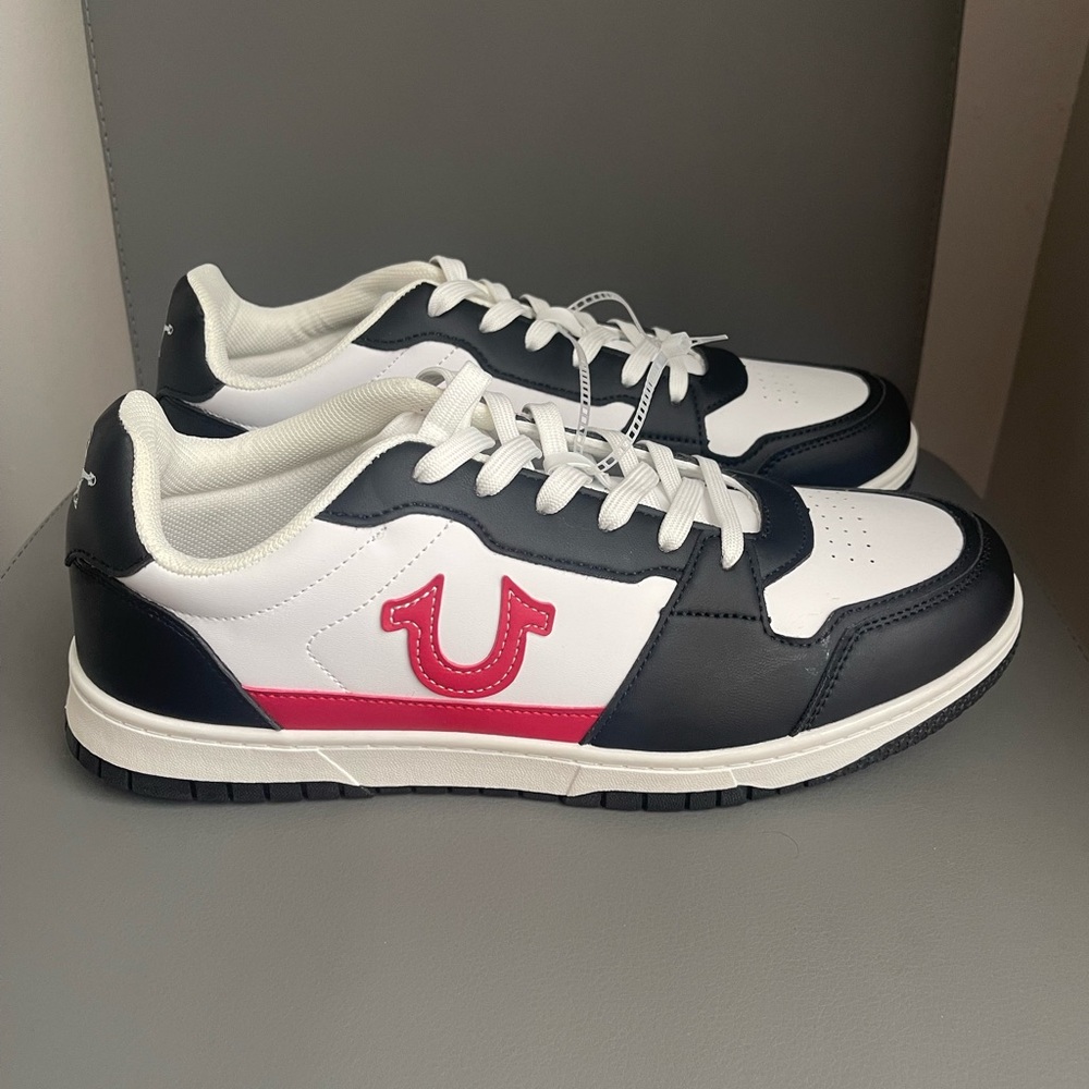 TRUE RELIGION Men’s Arthur Sneakers Shoes Low White/Black/Red Size 11